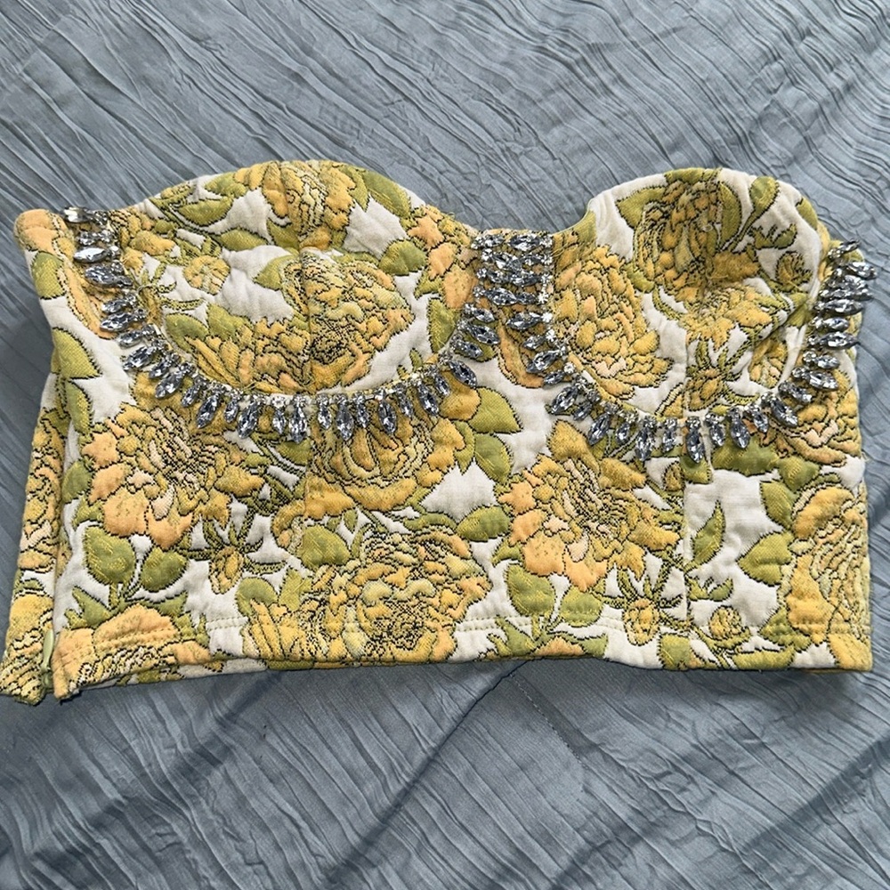 Zara Jeweled Corset Top Size Large